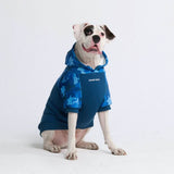 Blaue Tarn-Hundehoodie für Menschen