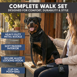 Taktisches Hundehalsband- und Leinen-Set - Schwarz