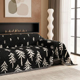 Pine Trees Black Couch Cover