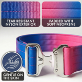 Taktisches Halsband für große Hunde - Rosa-Blau