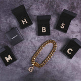 Gold Initial Letter Jewelry Tag for Dogs - M