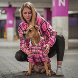 Rosa-karierter Hoodie