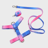 Komfort-Kontrolle No-Pull Hundegeschirr set - Rosa-Blau