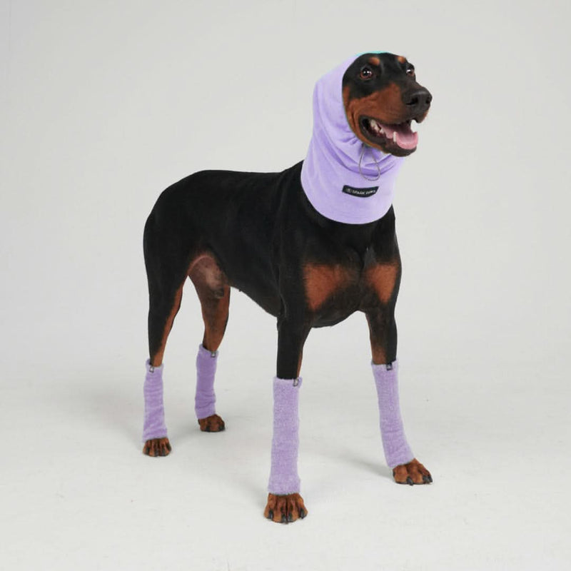 Dehnbare Fleece-Beinwärmer für Hunde - Flieder