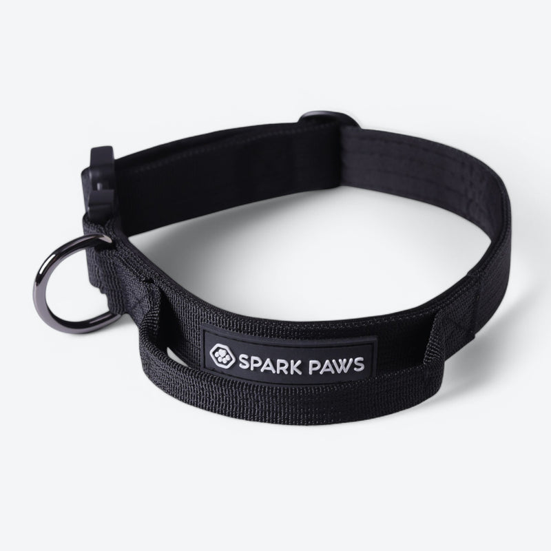 Taktisches Hundehalsband- und Leinen-Set - Schwarz