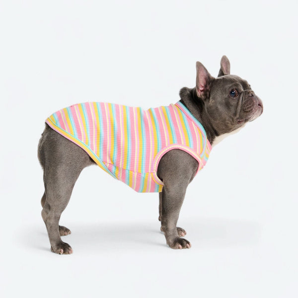 Gestreiftes Shirt - Rosa Gelb