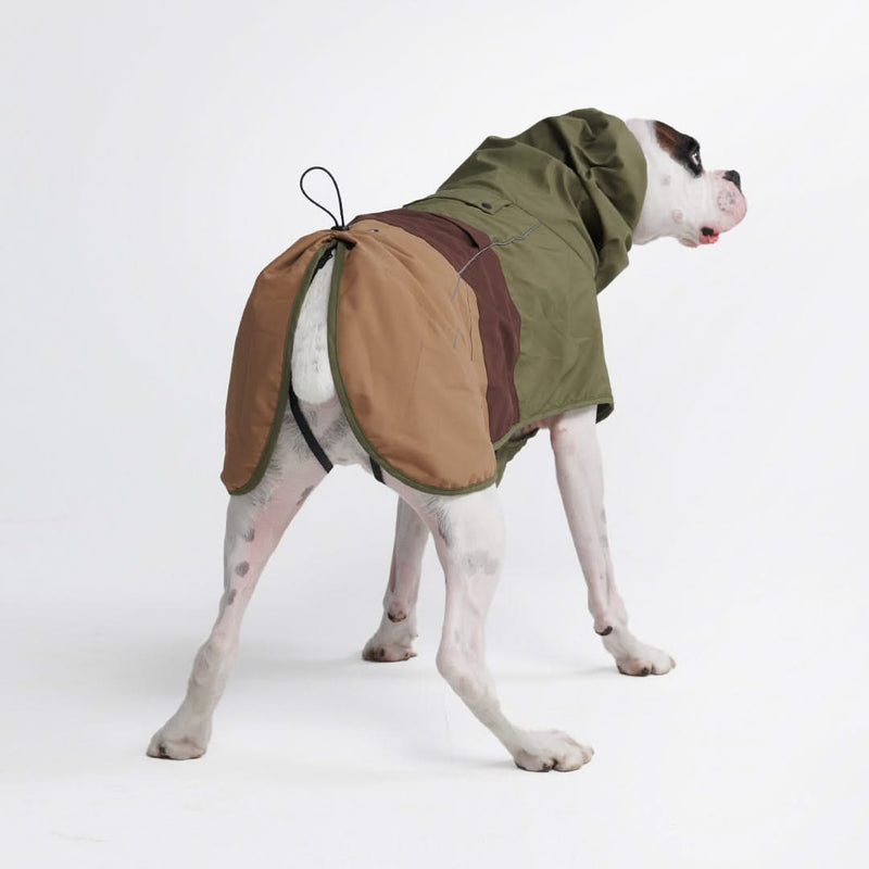 Breatheshield™️ Hunderegenmantel - Grün Braun Tan