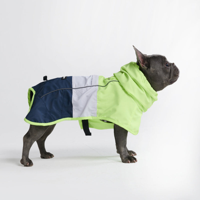 Dog Raincoat - Neon White Navy