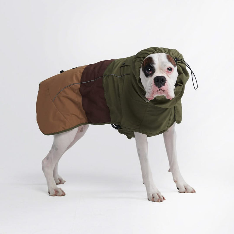 Breatheshield™️ Hunderegenmantel - Grün Braun Tan