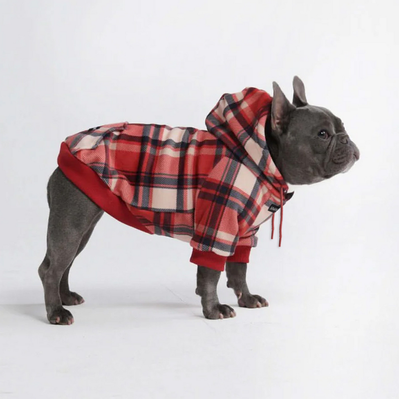 Red Plaid Hoodie||size:L,XL