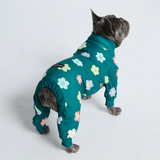 Hunde Pyjama - Blumen Grün