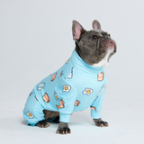 Hunde Pyjama - Frühstück Blau
