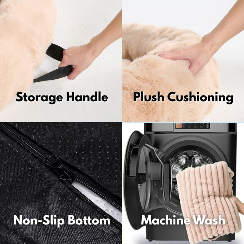 Beruhigendes Flauschiges Sofa-Schonbezug Hundebett - Beige