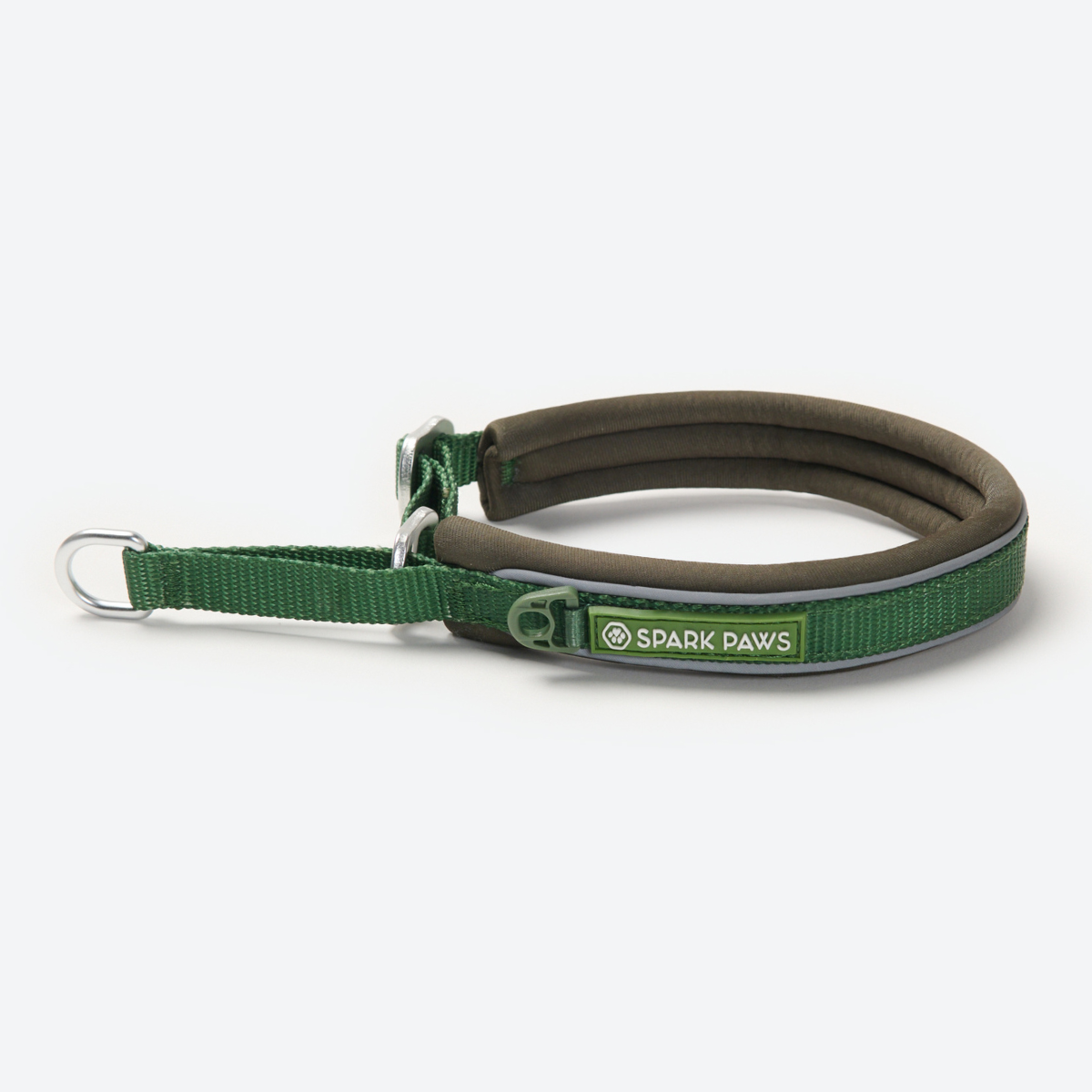 Gepolstertes Martingal-Halsband – Armeegrün – SPARK PAWS
