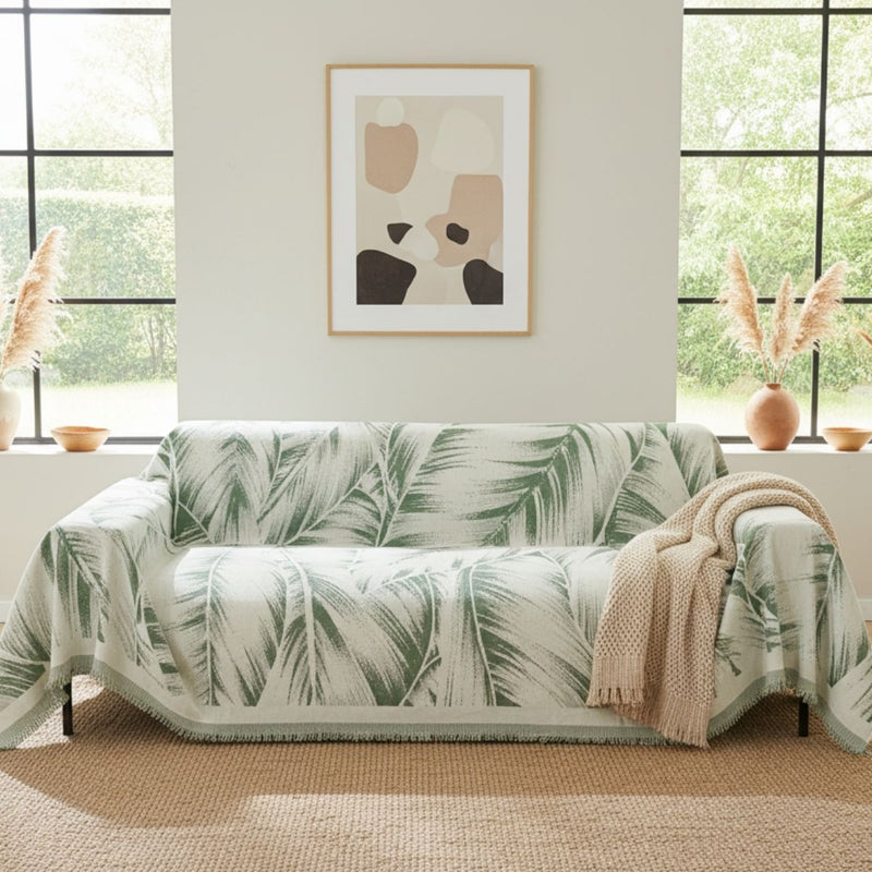 Leaves Green Couch Cover