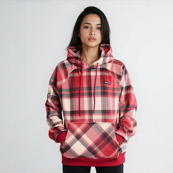 Rot-karierter Hoodie