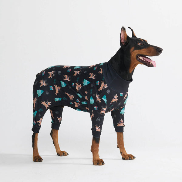 Weihnachtspyjama für Hunde - Rentiere
