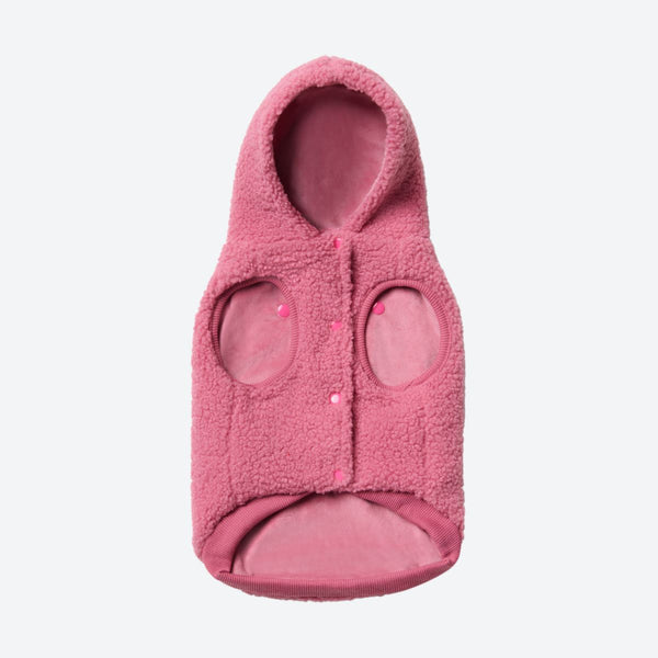 Teddy-Sherpa-Pullover - Dunkelpink