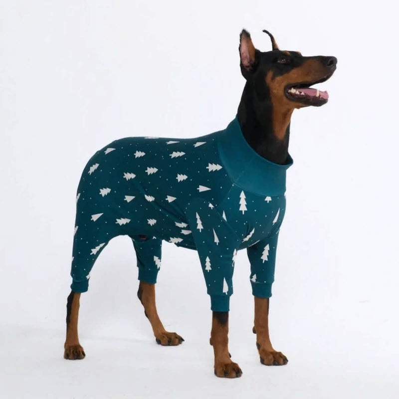 Weihnachtspyjama für Hunde - Frostige Kiefern