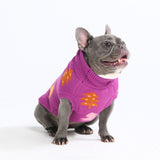 Weihnachts-Strickpullover für Hunde – Magenta-Zuckerstangen-Bäume