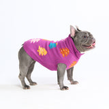 Weihnachts-Strickpullover für Hunde – Magenta-Zuckerstangen-Bäume