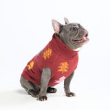 Weihnachts-Strickpullover für Hunde – Kastanienbraune Zuckerstangen-Bäume