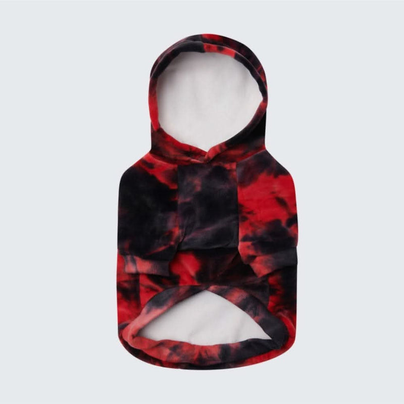 Samtiger Hunde Hoodie - Rot & Schwarz