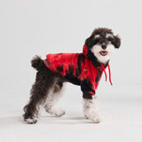 Samtiger Hunde Hoodie - Rot & Schwarz