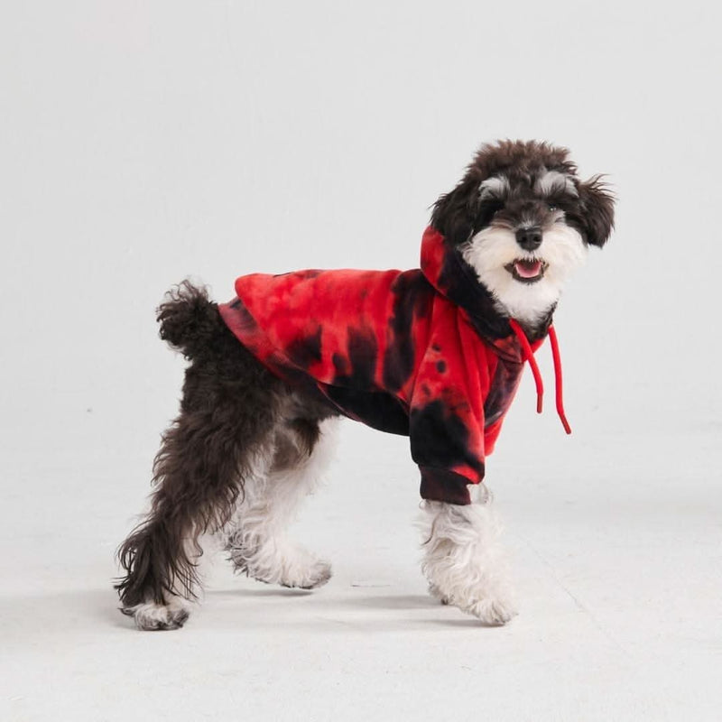 Samtiger Hunde Hoodie - Rot & Schwarz