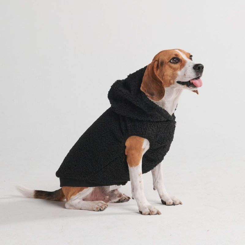 Teddy Sherpa Hundejacke - Schwarz