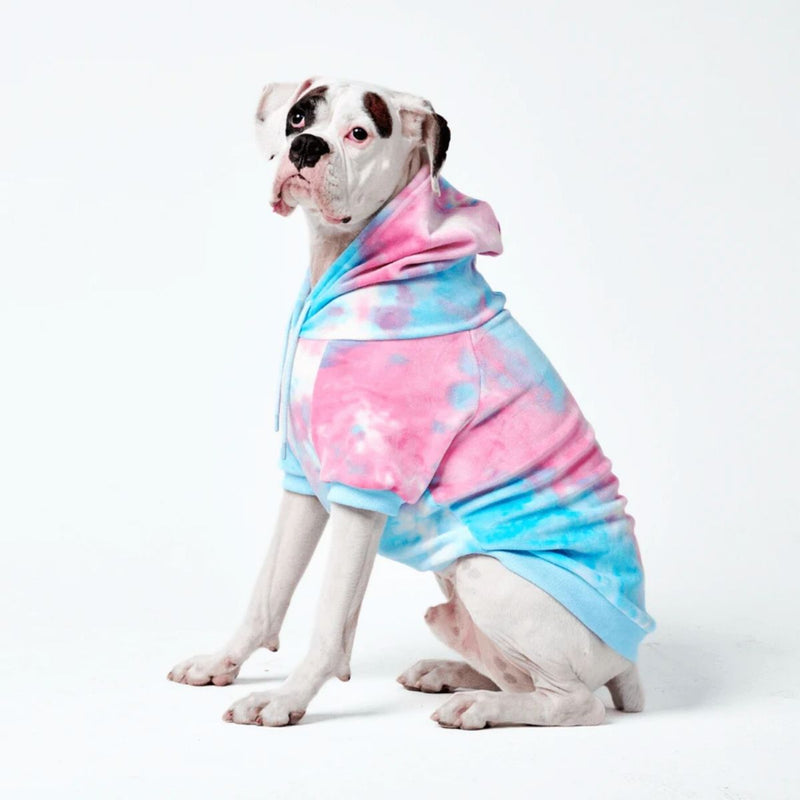 Samtiger Hunde Hoodie - Rosa-Blau