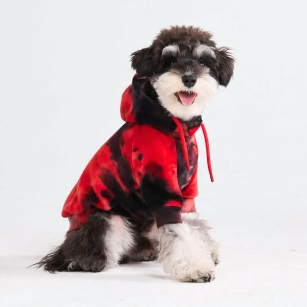 Samtiger Hunde Hoodie - Rot & Schwarz