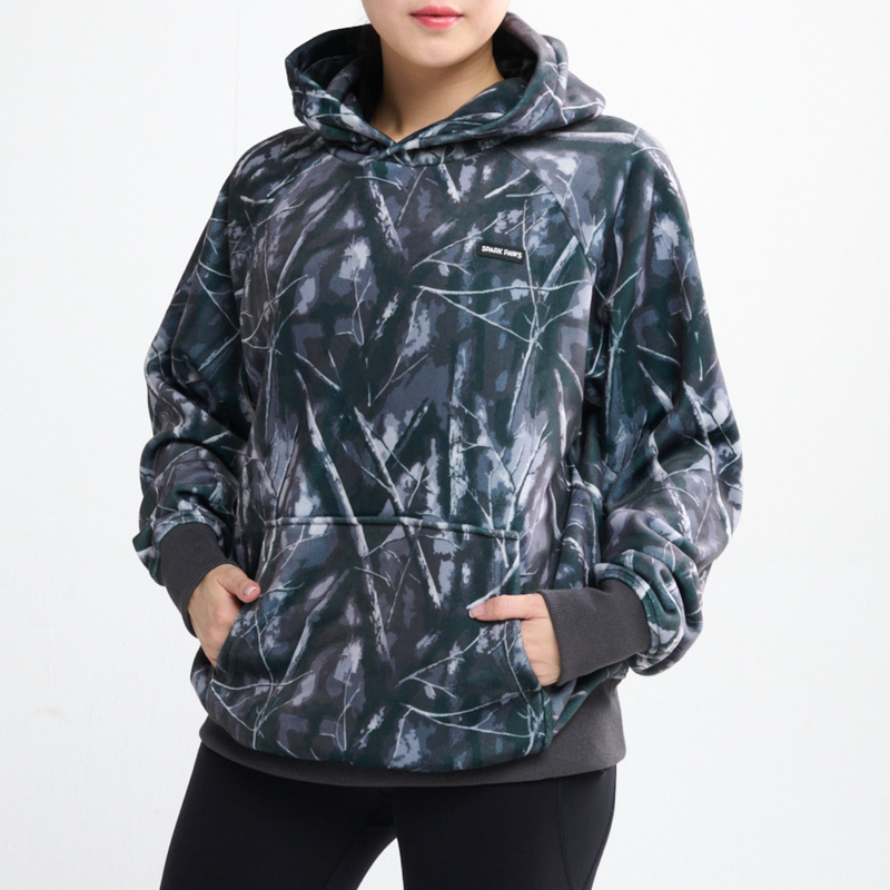Betonholz-Human-Hoodie – Asphalt