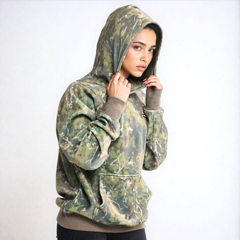 Betonholz-Human-Hoodie – Moos
