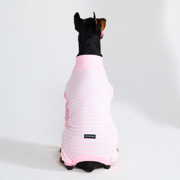 Hunde Pyjama - Rosa Streifen