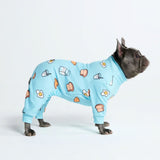 Hunde Pyjama - Frühstück Blau