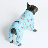 Hunde Pyjama - Frühstück Blau