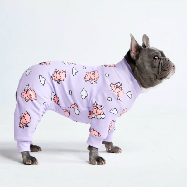Hundepyjama – Wenn Schweine fliegen – Lila