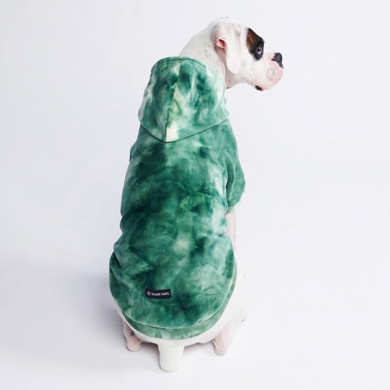 Samtiger Hunde Hoodie - Smaragdgrün