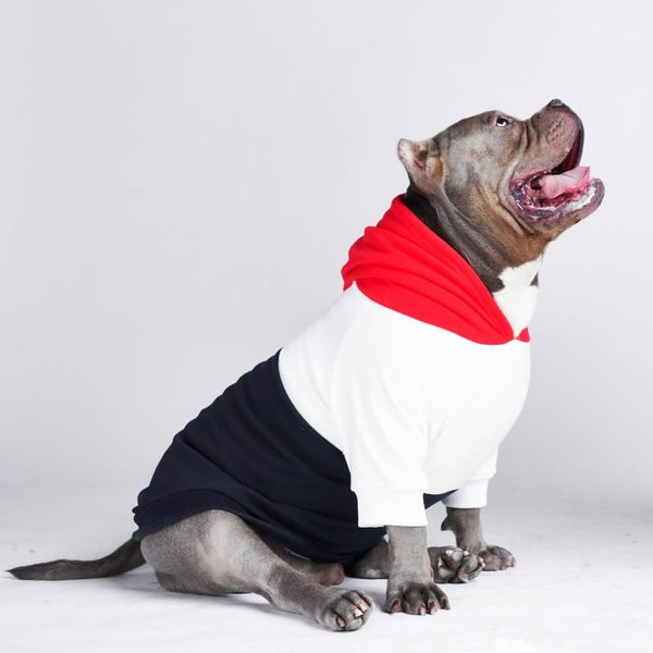 Rot Weiß Marine Hunde Hoodie