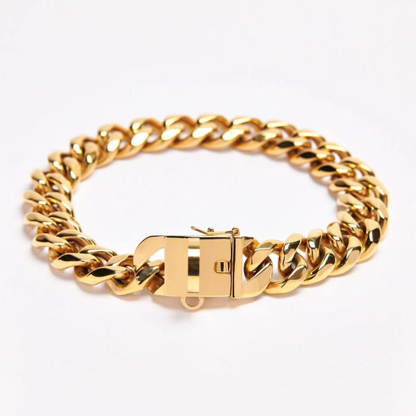 Cuban Link Gold Chain Dog Collar
