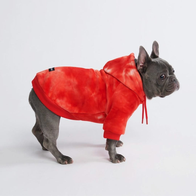 Samtiger Hunde Hoodie - Rubinrot