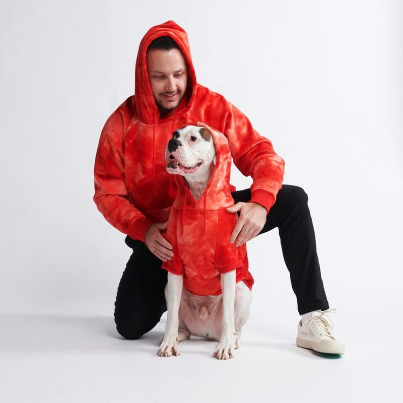 Samtiger Hunde Hoodie - Rubinrot