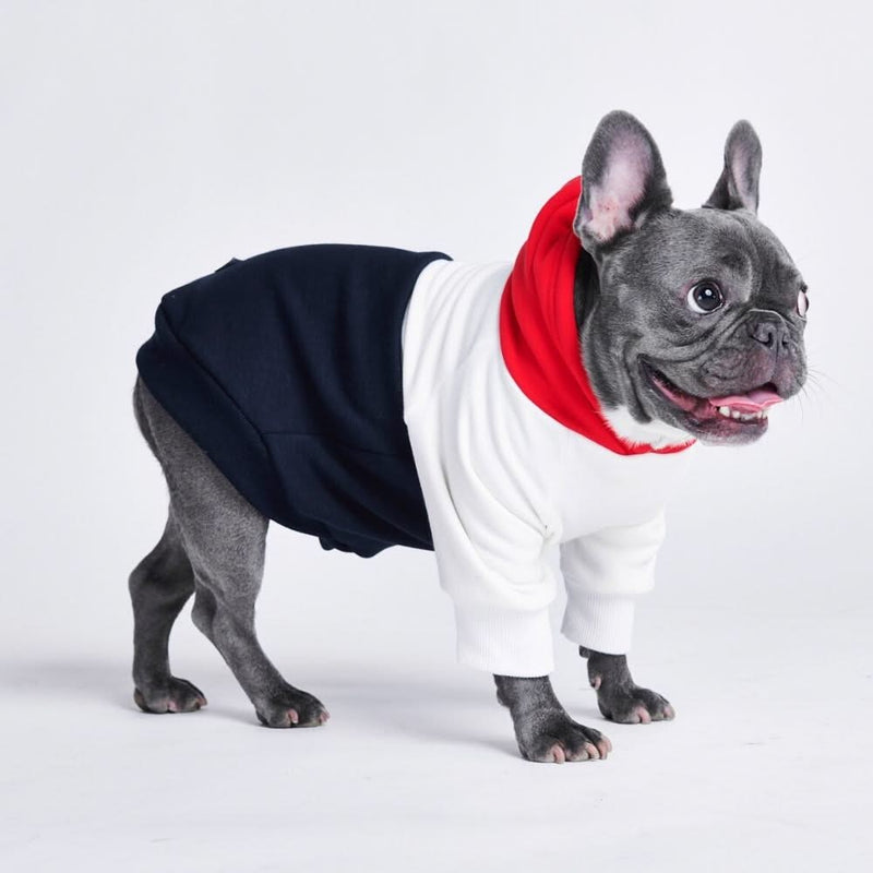 Rot Weiß Marine Hunde Hoodie
