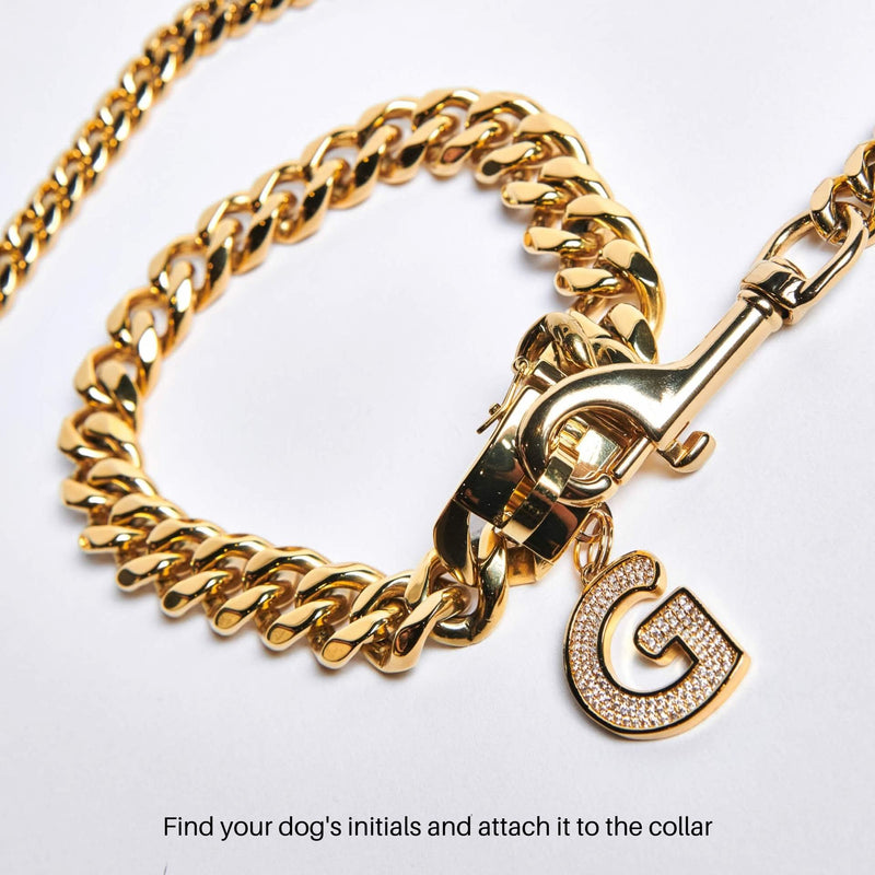 Cuban Link 20mm Ketten-Hundehalsband Gold