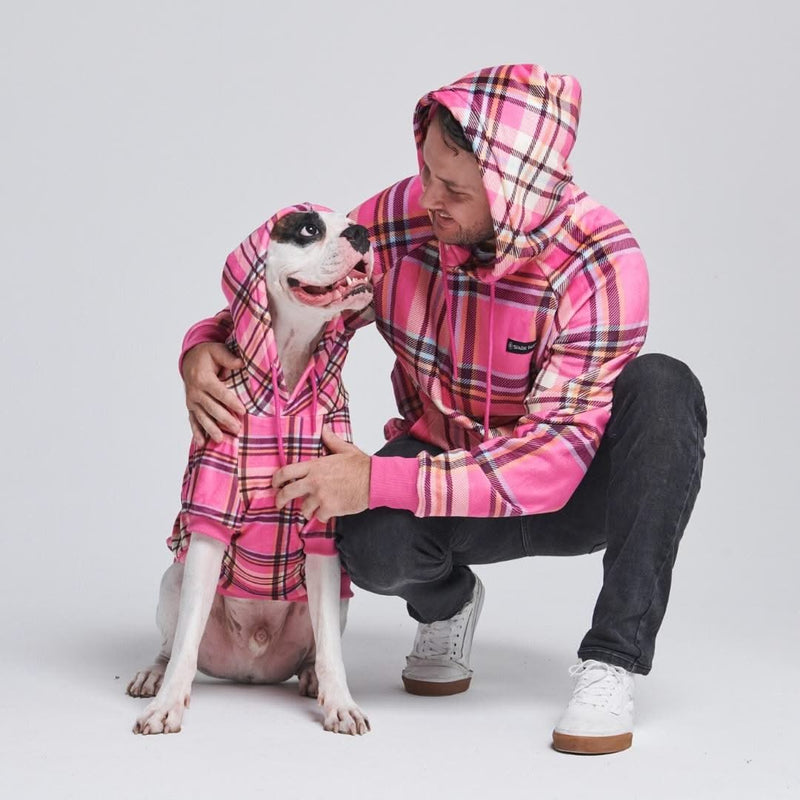 Rosa-karierter Hoodie