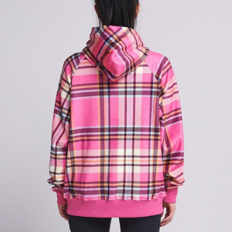 Rosa-karierter Hoodie