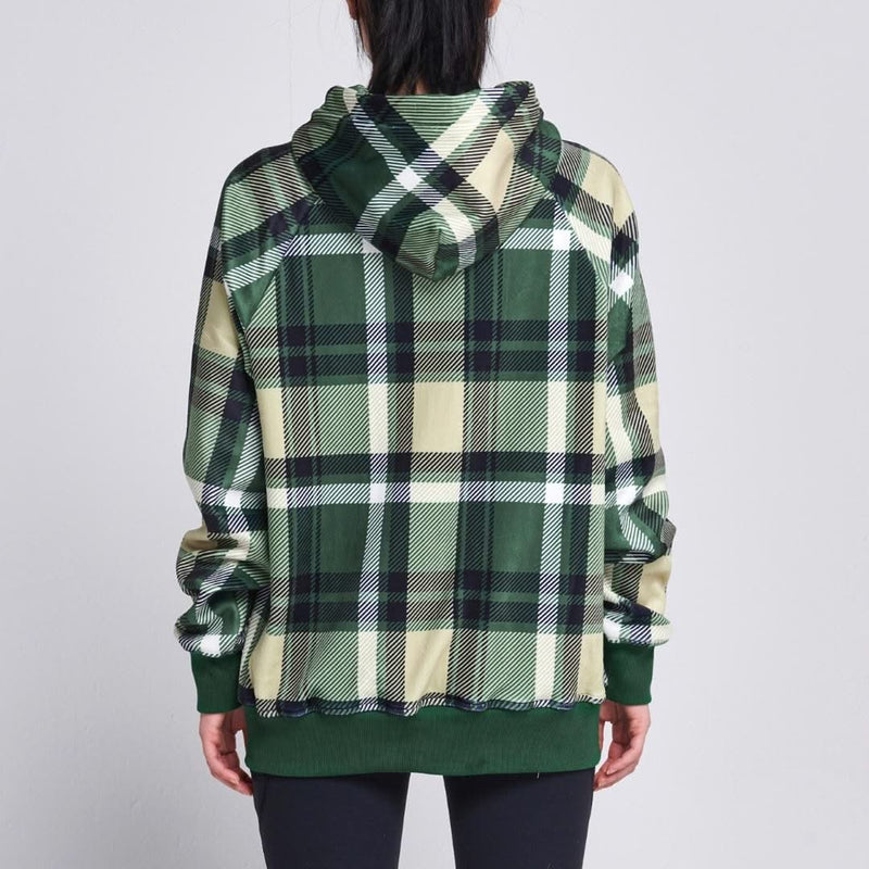 Grün-karierter Hoodie