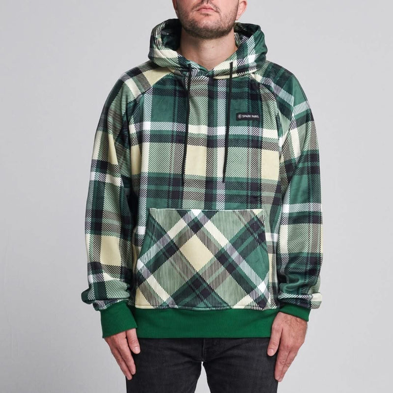 Grün-karierter Hoodie