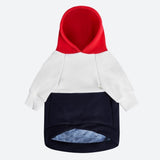 Rot Weiß Marine Hunde Hoodie